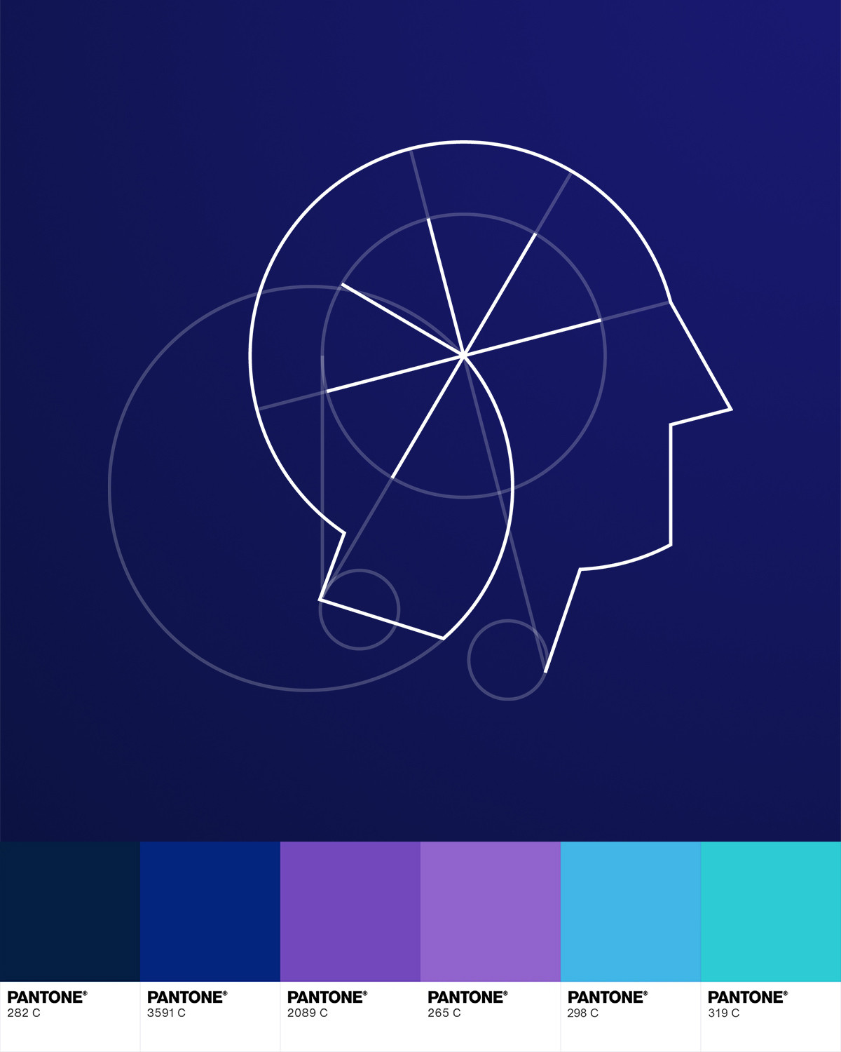 Phagenyx brand guide — logo mark construction with Pantone color palette